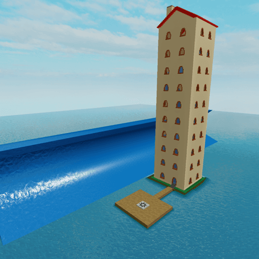Can you survive a tsunami on 10 story house? Roblox gameplay screenshot