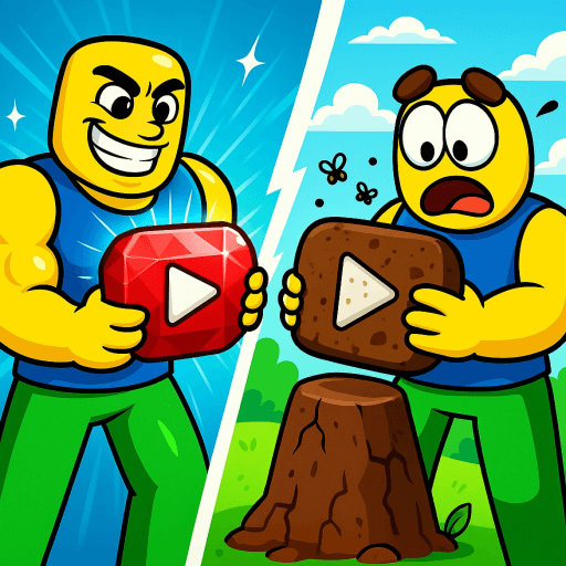 Noob to YouTuber Roblox game thumbnail