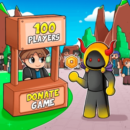 100 players donate game Roblox gameplay screenshot