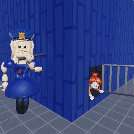 [POLICE GIRL!] BARRY 2 PLAYER ESCAPE PRISON V2! Roblox gameplay screenshot