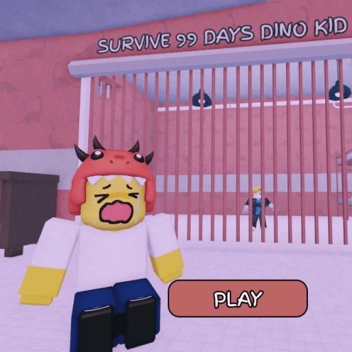 🦖99 Nights in the Forest DINO KID PRISON RUN! Roblox game thumbnail