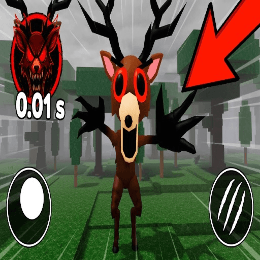 Hop Into 99 Nights in The Forest EVIL DEER! Roblox gameplay screenshot