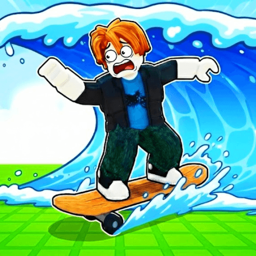 🛹Escape Tsunami on Skateboard Roblox gameplay screenshot