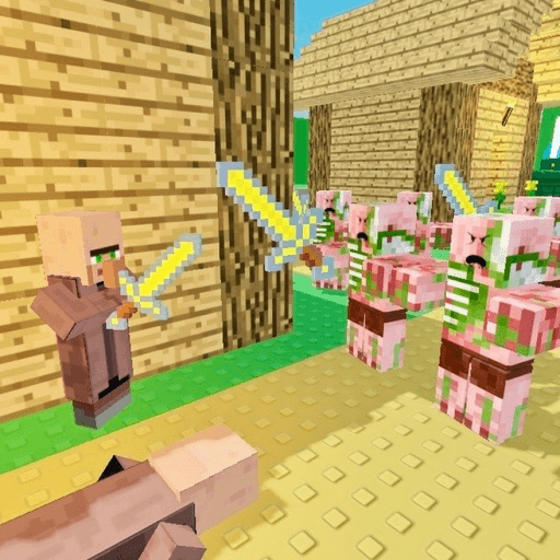 Zombie Pigman vs Village Roblox game thumbnail